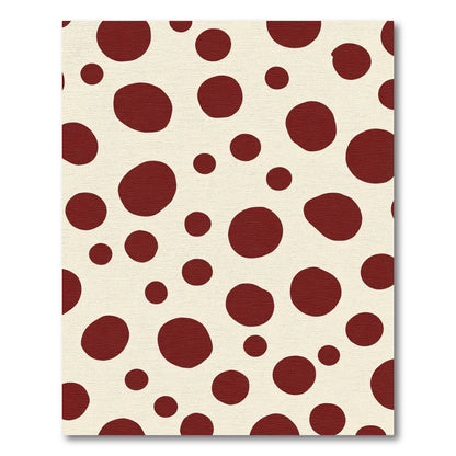 Crimson Polka Dots Cream Background Rug