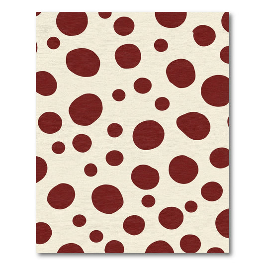 Crimson Polka Dots Cream Background Rug