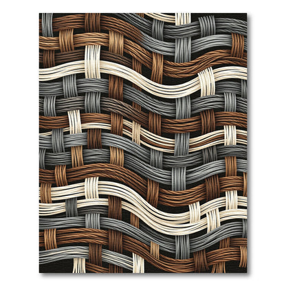 Woven Earthy Gray and Cream Wave Rug