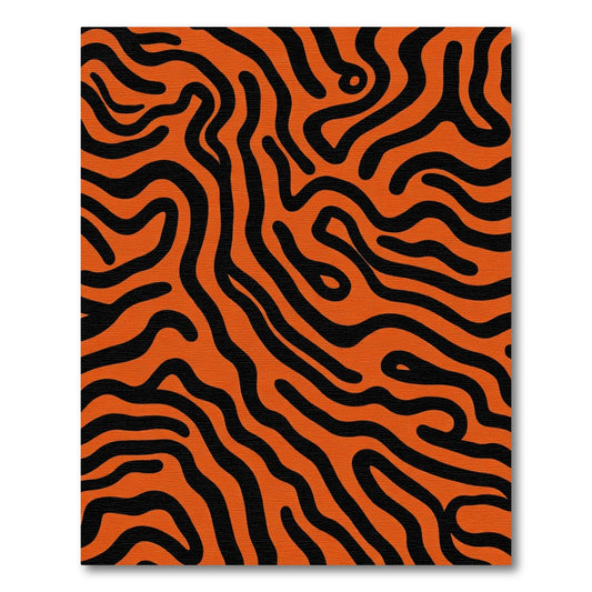 Bold Orange Black Stripe Flow Rug