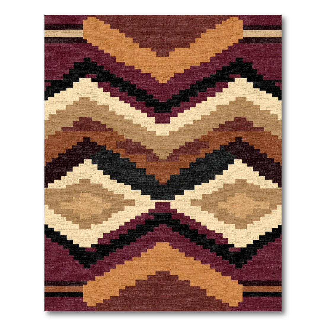Muted Earth Toned Diamond Chevron Rug