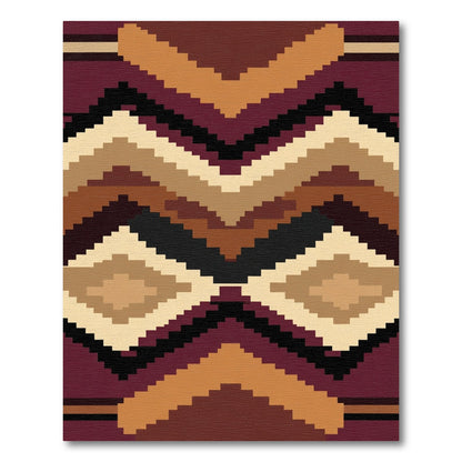 Muted Earth Toned Diamond Chevron Rug