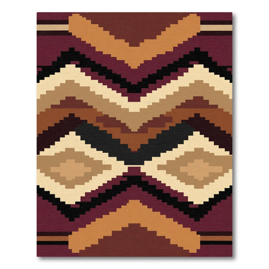 Muted Earth Toned Diamond Chevron Rug