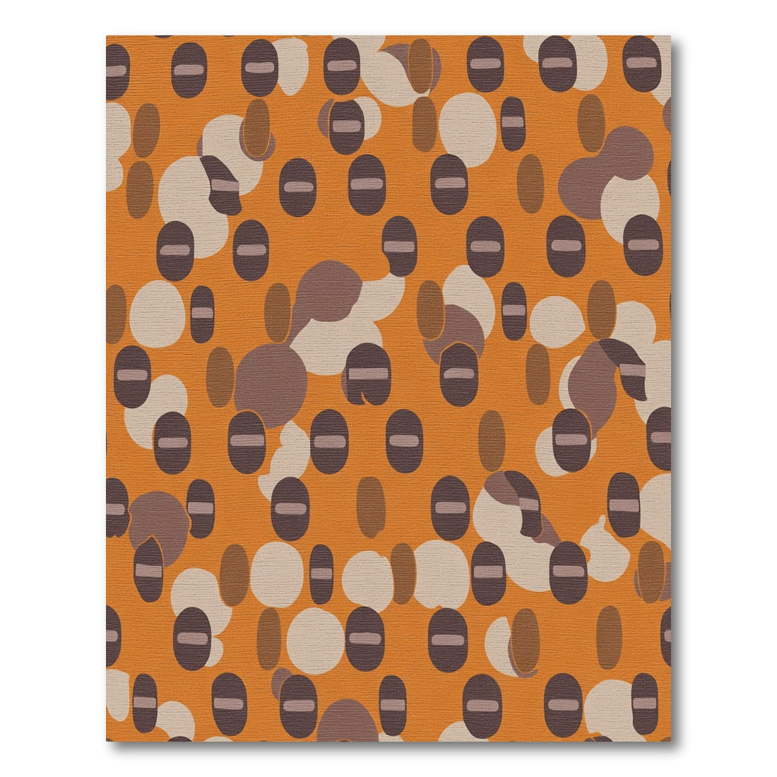 Orange Earthy Oval Cluster Rug
