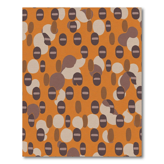 Orange Earthy Oval Cluster Rug