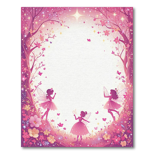 Whimsical Pink Fairy Forest Sparkle Rug