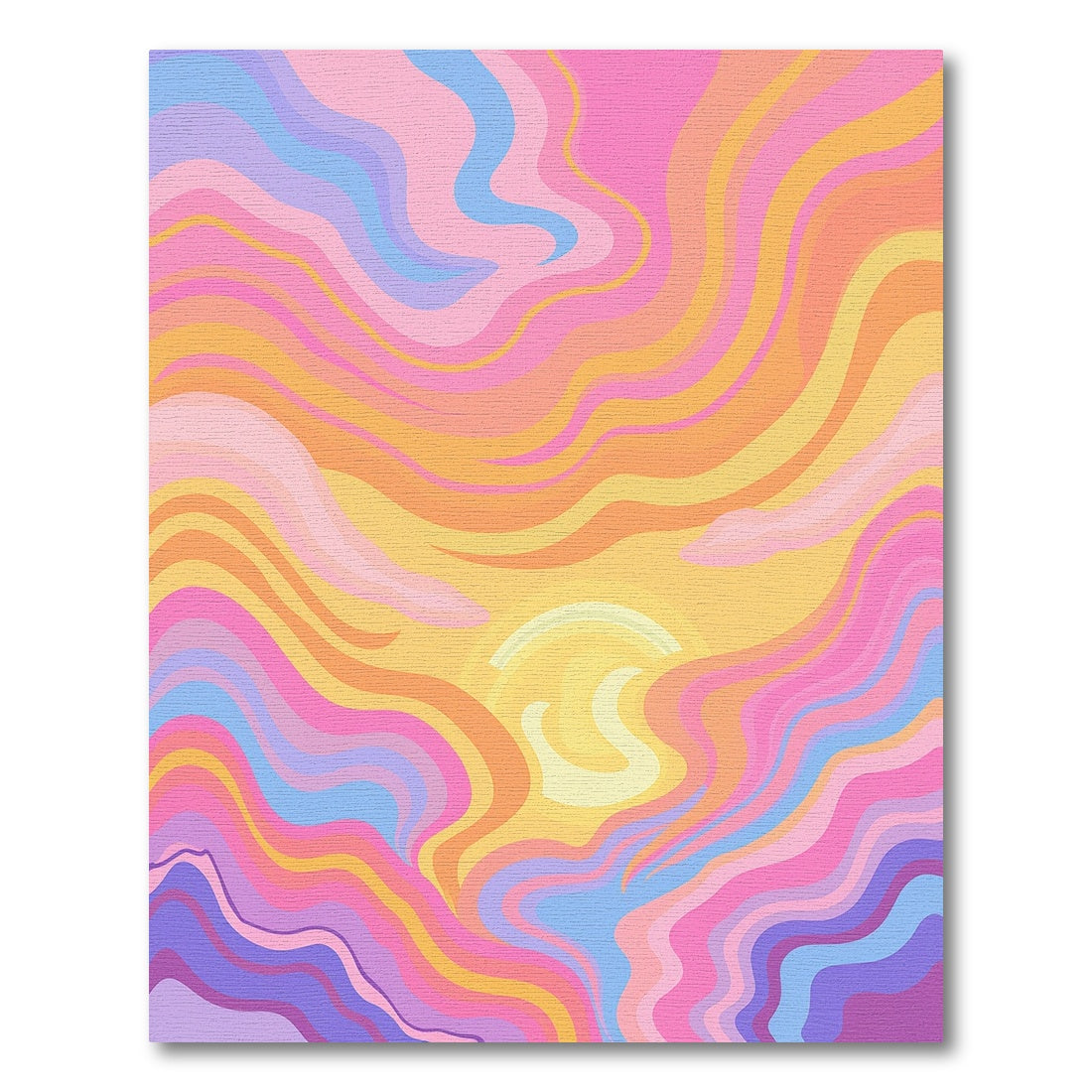 Vibrant Wavy Multicolor Sun Rug