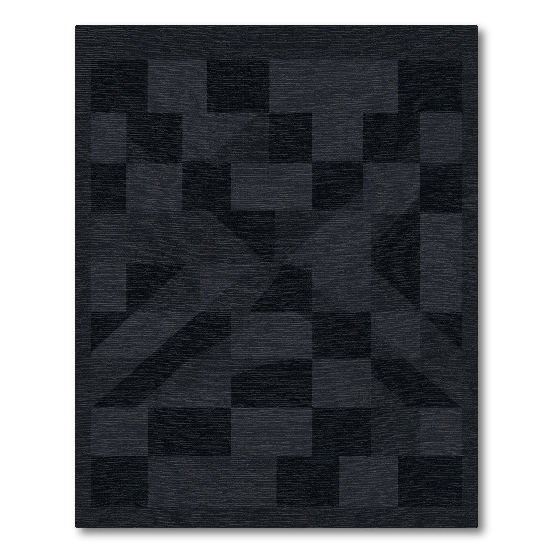 Dark Slate Geometric Overlay Rug