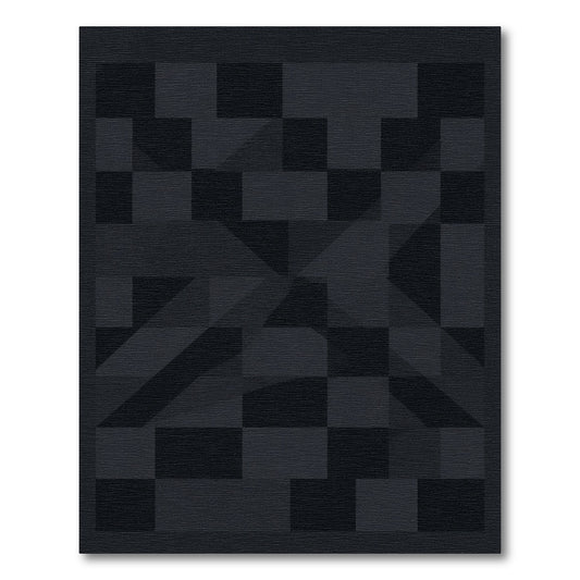 Dark Slate Geometric Overlay Rug