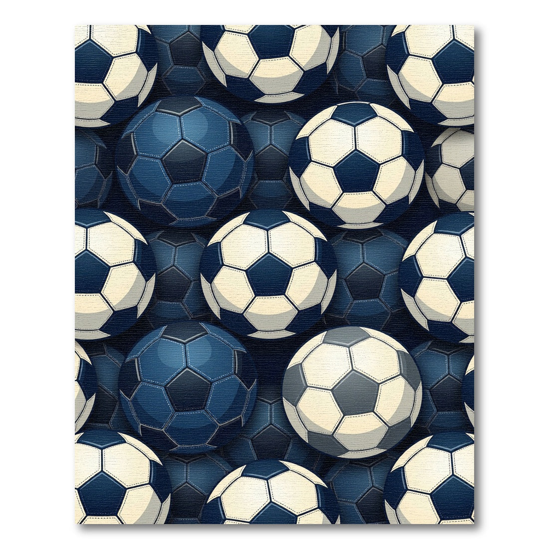 Blue Soccer Ball Geometric Hexagon Texture Rug
