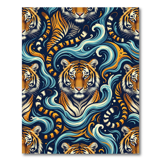 Bold Tiger Majestic Blue Waves Rug