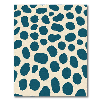 Teal Blotches Cream Spot Rug