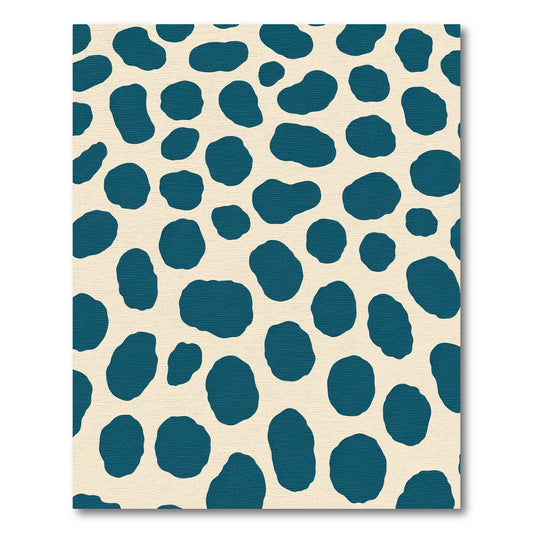 Teal Blotches Cream Spot Rug