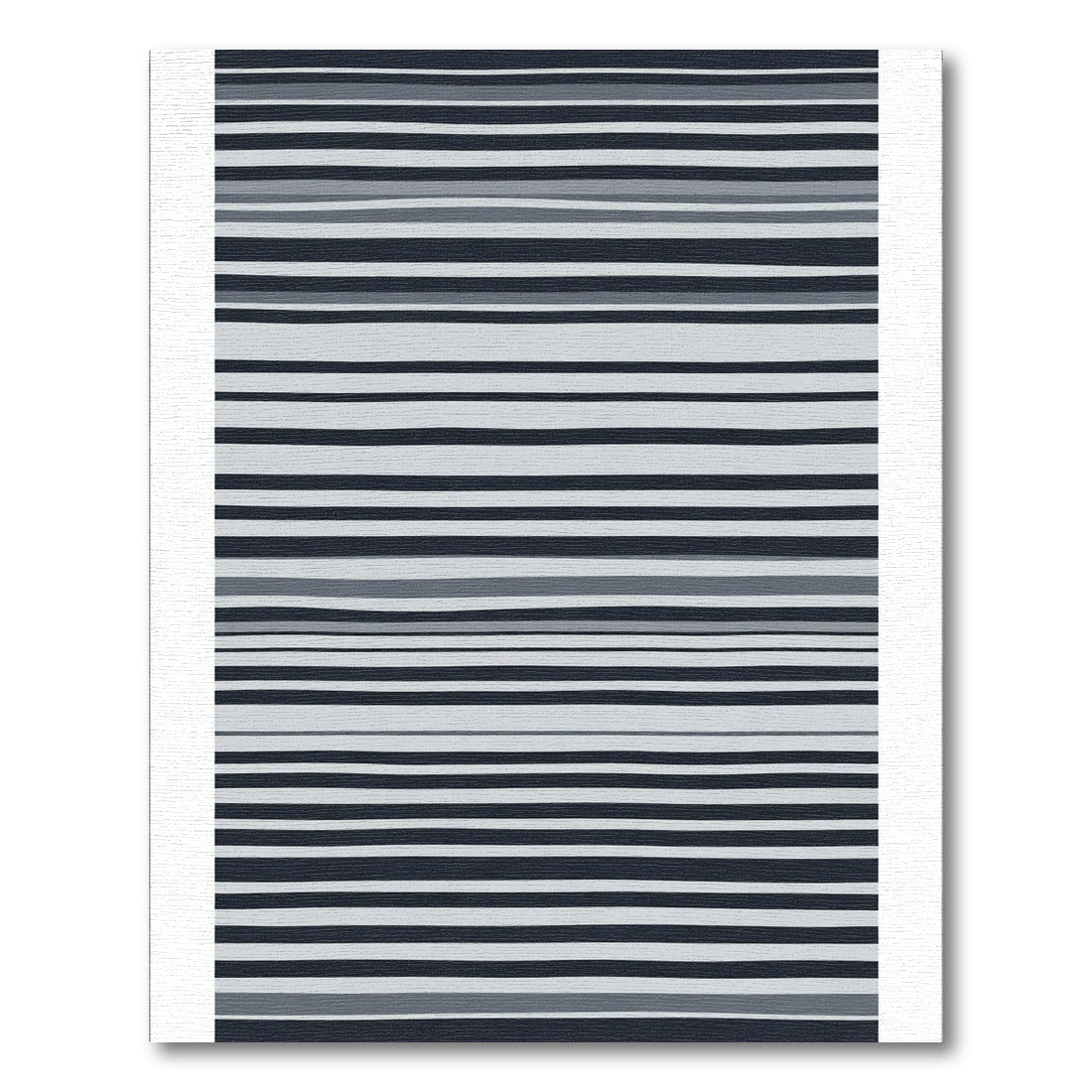 Modern Navy Gray Stripe Rug
