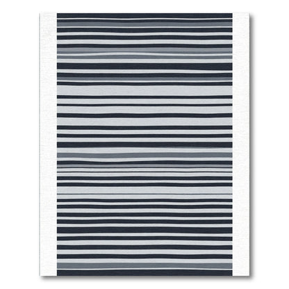 Modern Navy Gray Stripe Rug