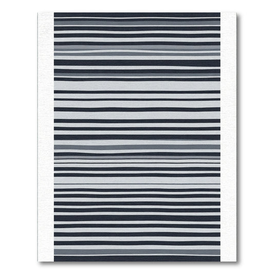 Modern Navy Gray Stripe Rug