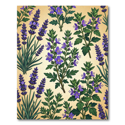 Purple Lavender Botanical All Over Rug
