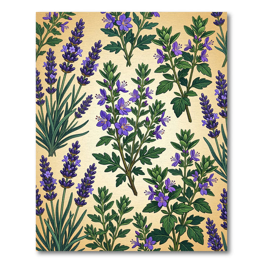 Purple Lavender Botanical All Over Rug