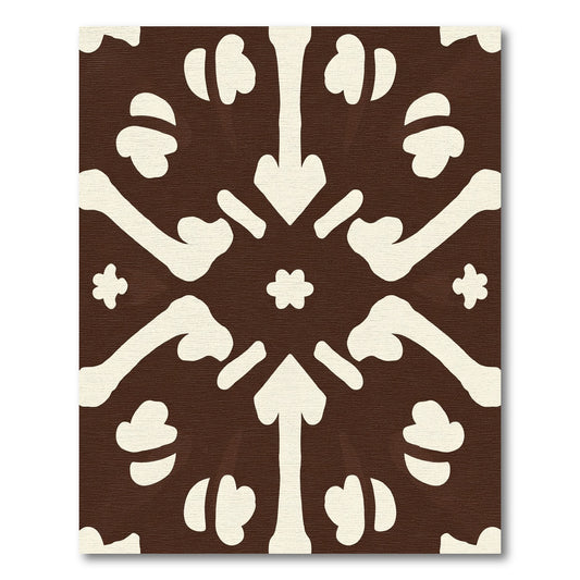 Brown Cream Bone Medallion Rug