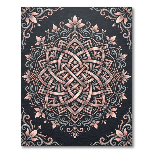 Ornate Rose Gold Mandala Flourish Rug