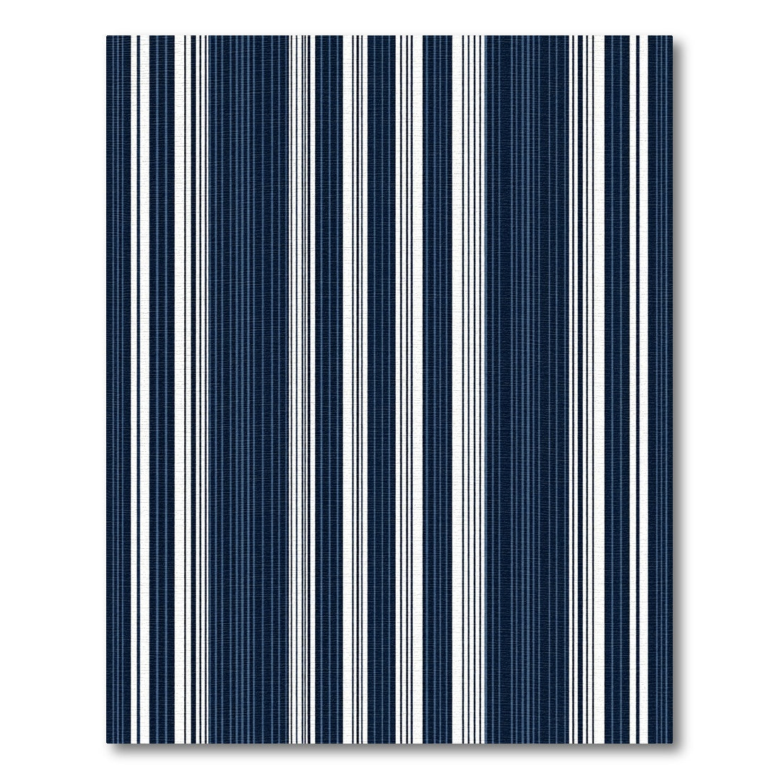 Deep Navy White Vertical Stripe Rug