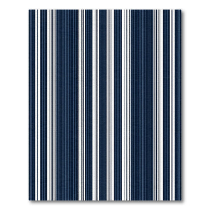 Deep Navy White Vertical Stripe Rug