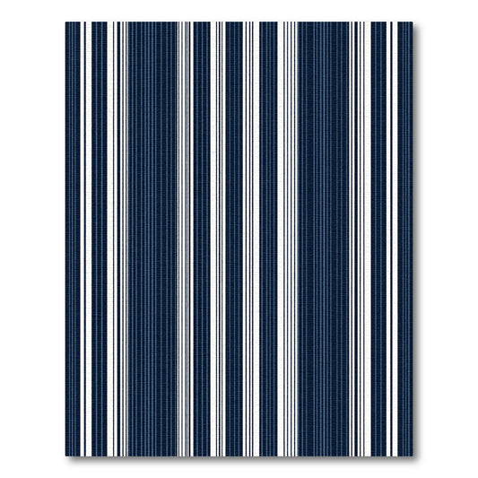 Deep Navy White Vertical Stripe Rug