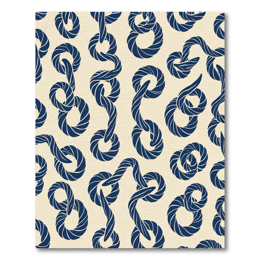 Navy Twisted Rope Chain Rug