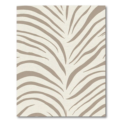 Neutral Beige Animal Print Lines Rug