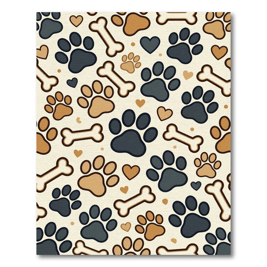 Playful Paw and Bone Cream Rug