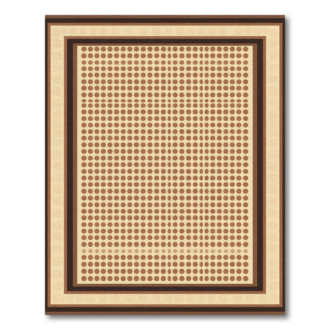 Earthy Tone Polka Dot Border Rug
