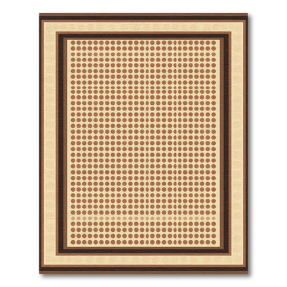 Earthy Tone Polka Dot Border Rug