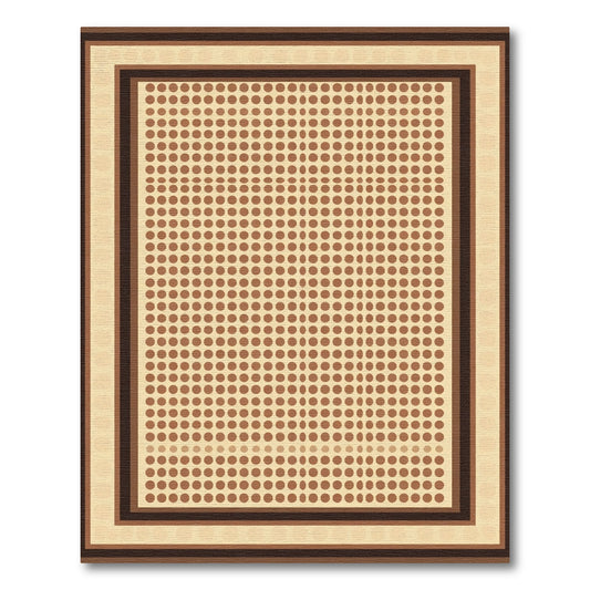 Earthy Tone Polka Dot Border Rug