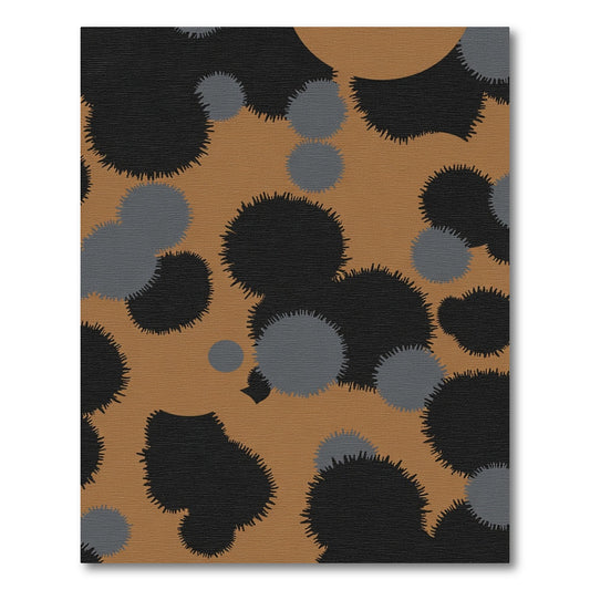 Brown Black Gray Spotted Blob Rug