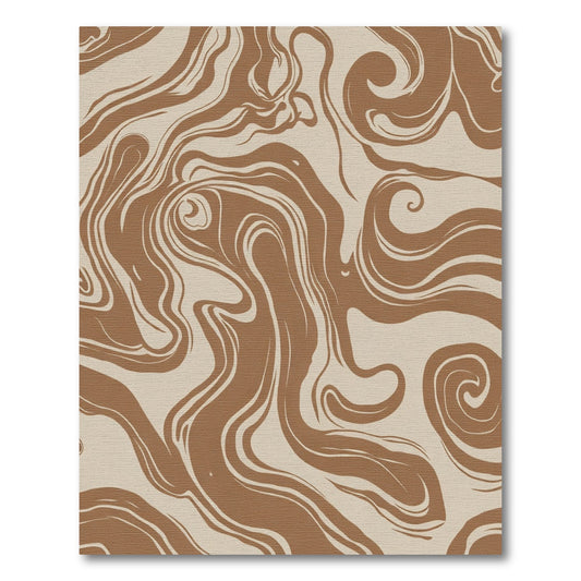 Brown Swirling Marble Abstract Rug