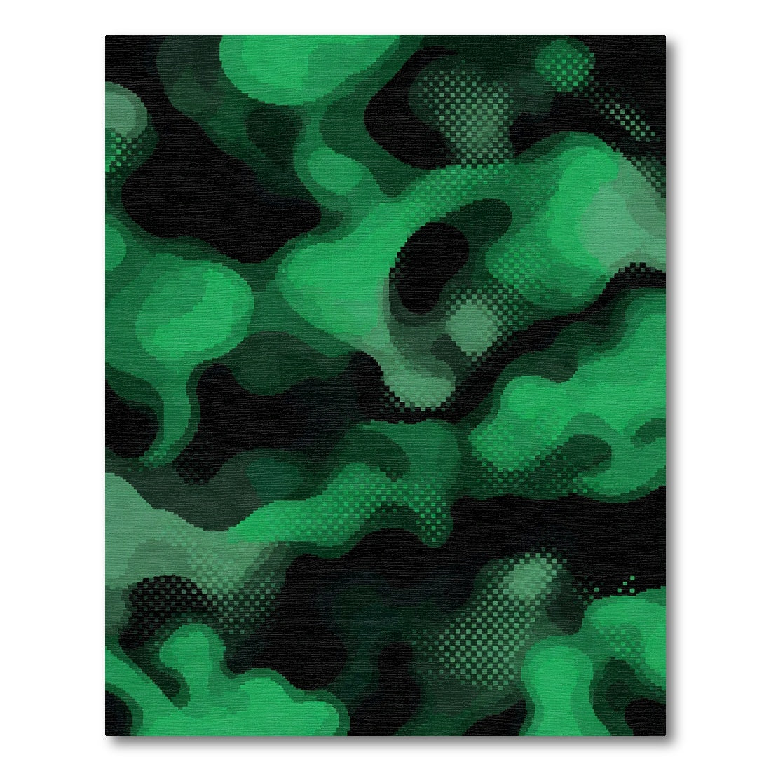 Emerald Green Pixelated Camouflage Rug