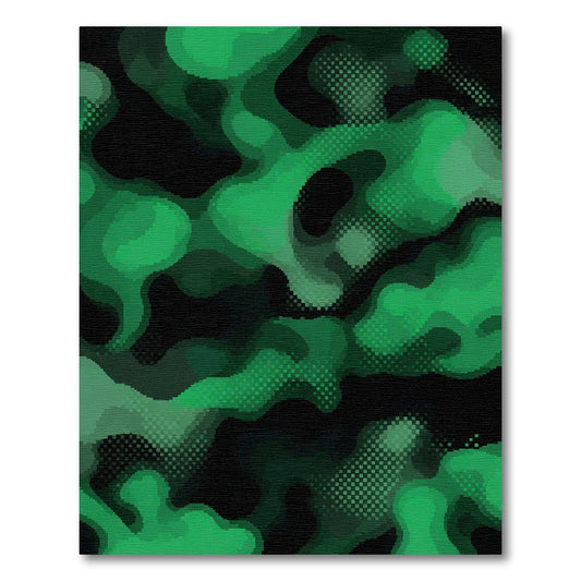 Emerald Green Pixelated Camouflage Rug