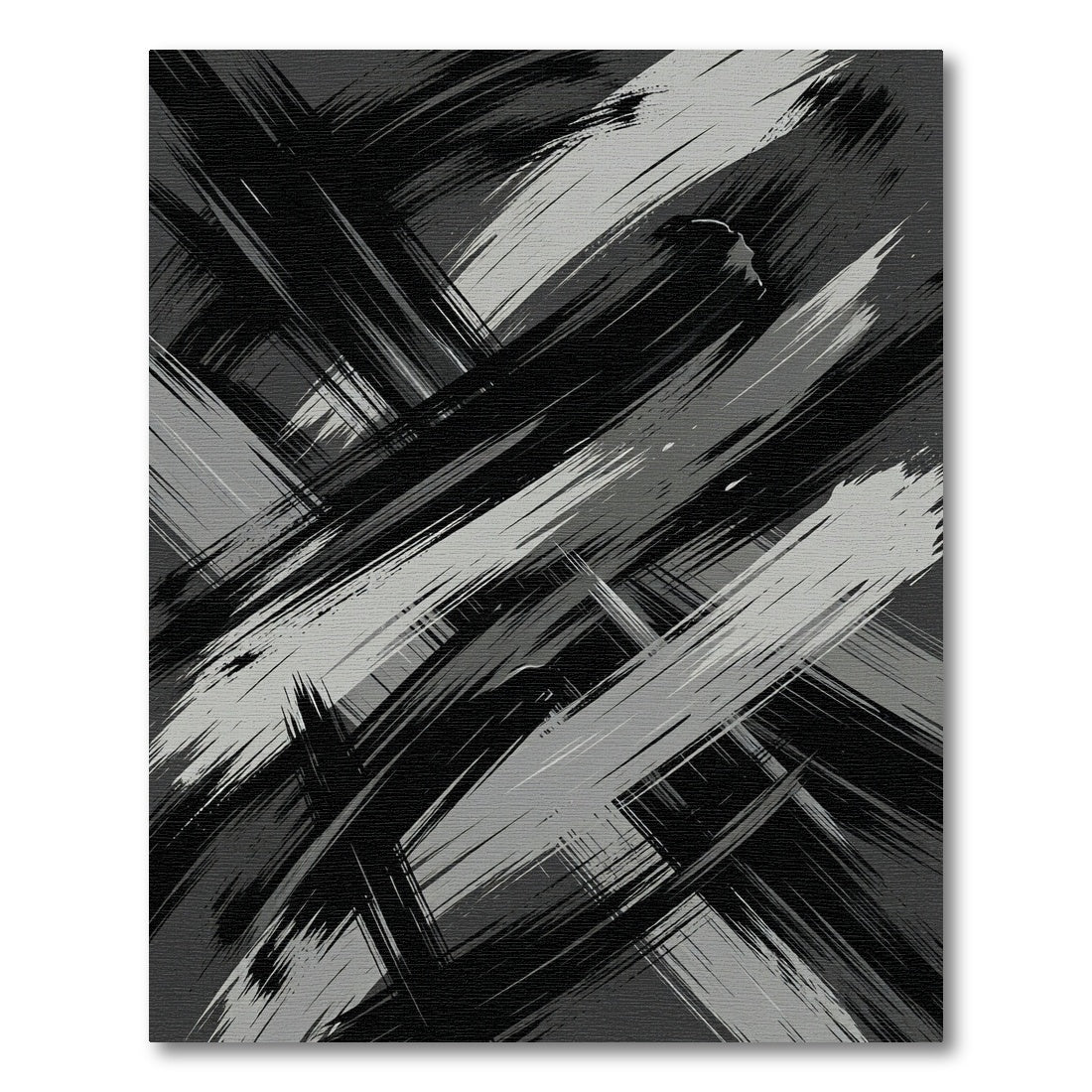 Monochromatic Abstract Brush Stroke Rug