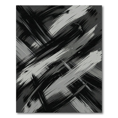 Monochromatic Abstract Brush Stroke Rug