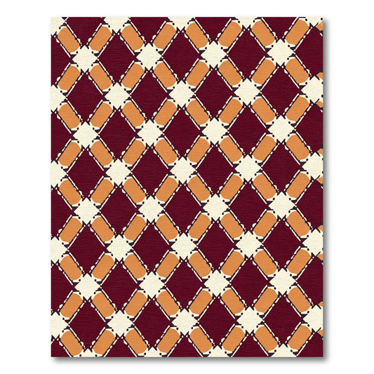 Crimson Orange Diamond Medallion Rug