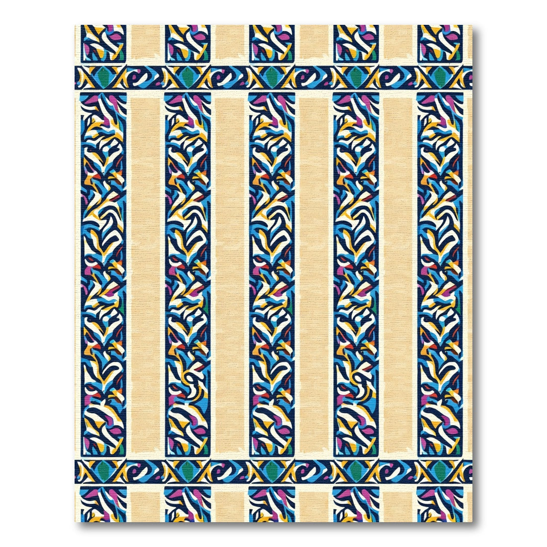 Bold Striped Abstract Medallion Rug