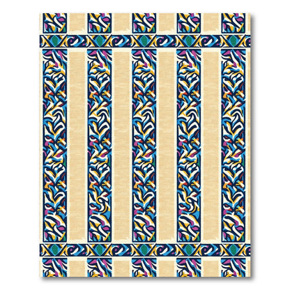 Bold Striped Abstract Medallion Rug