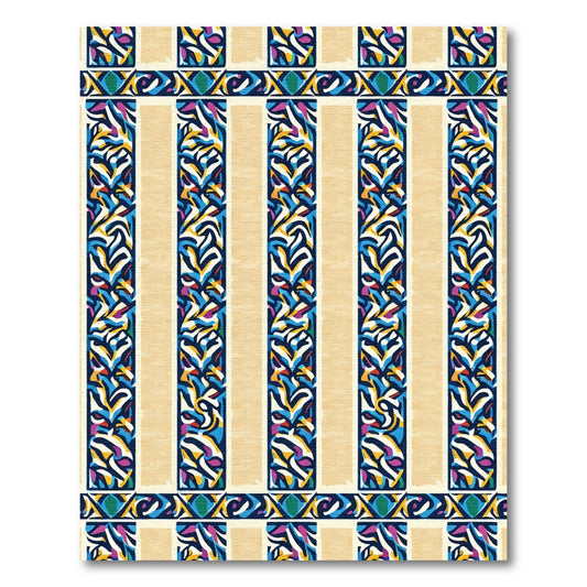 Bold Striped Abstract Medallion Rug