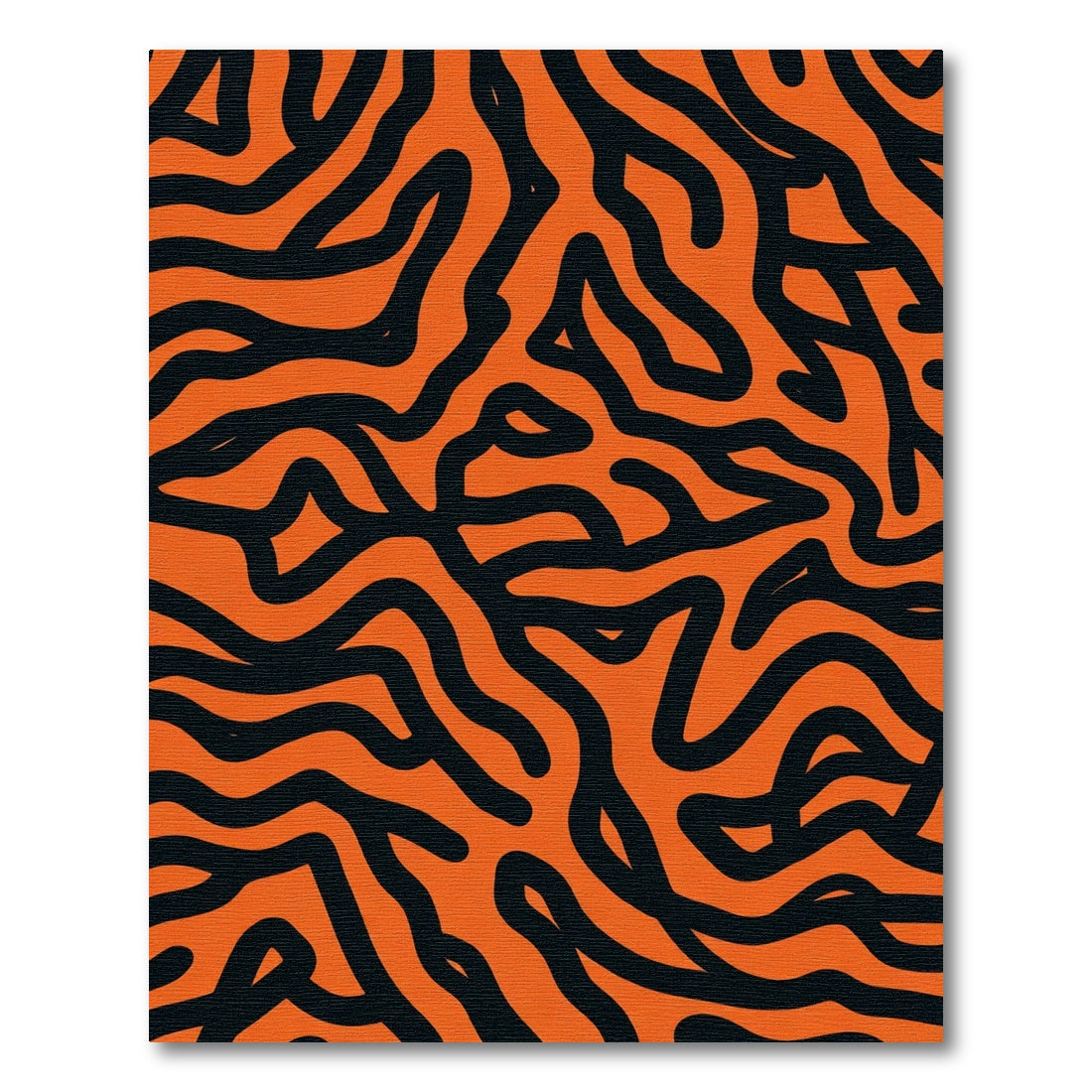 Bold Orange Black Abstract Weave Rug