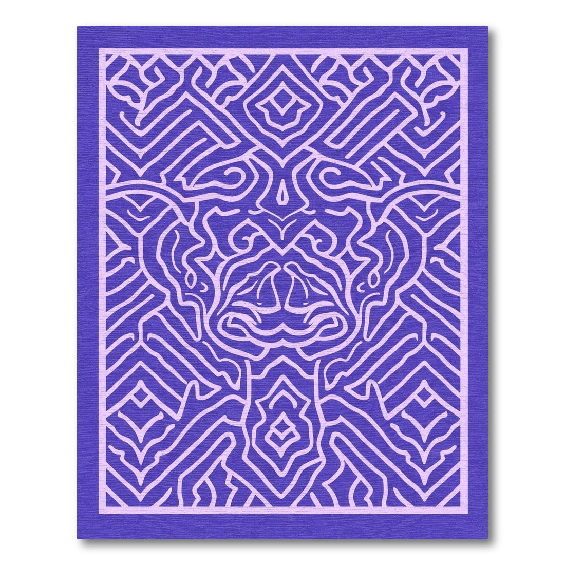 Vibrant Violet Labyrinth Linework Rug