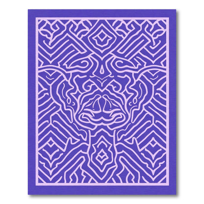 Vibrant Violet Labyrinth Linework Rug