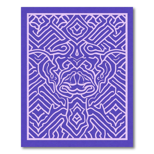 Vibrant Violet Labyrinth Linework Rug