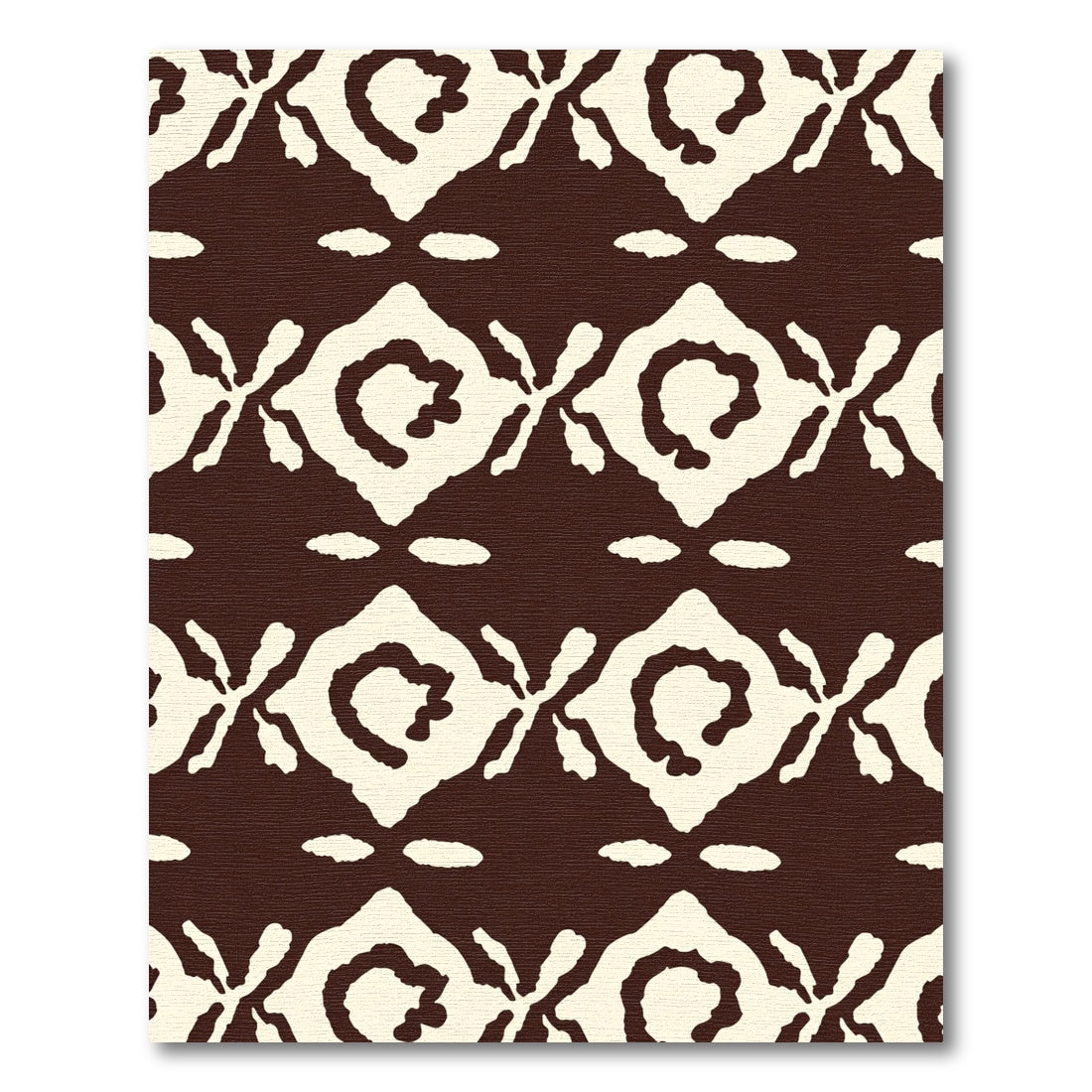 Classic Cream Brown Medallion Pattern Rug
