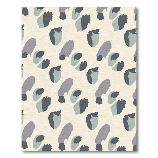 Abstract Gray Leopard Spots Rug