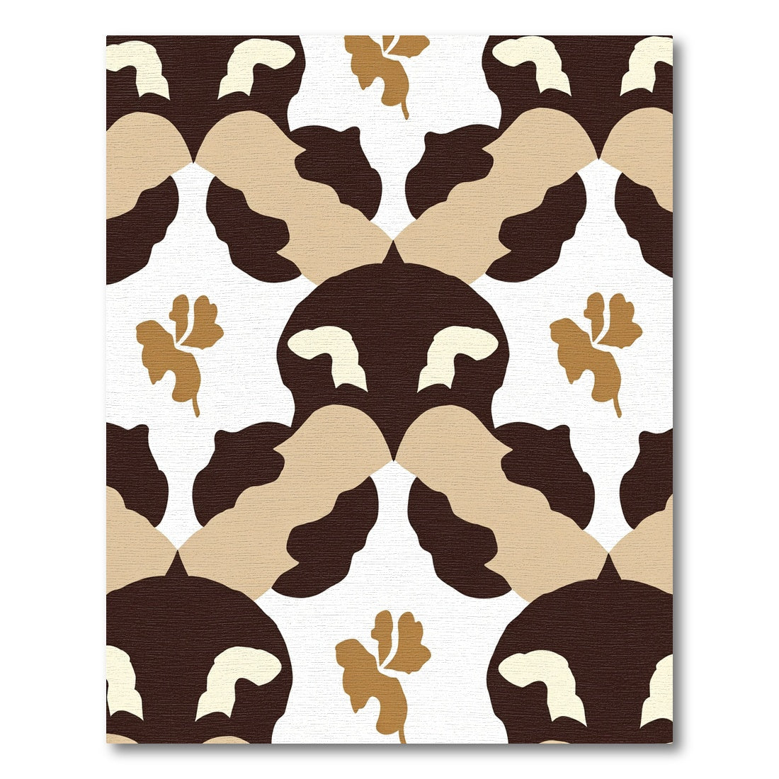 Warm Earthy Tones Camouflage Floral Rug